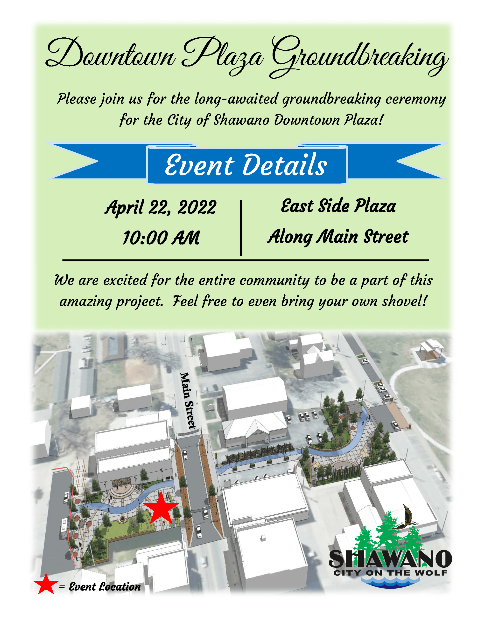 Plaza Groundbreaking Flyer