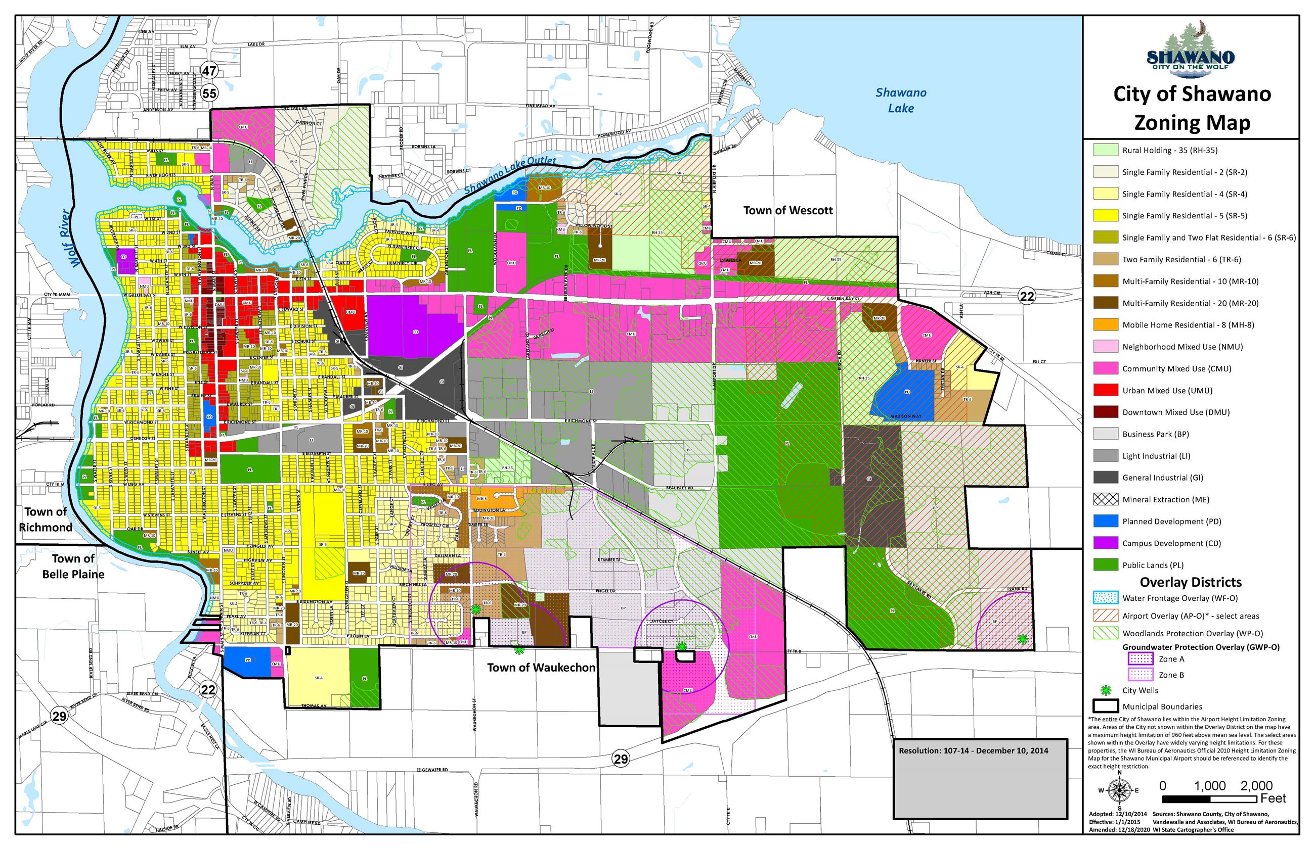City of Shawano Zoning Map - 2020 Updates