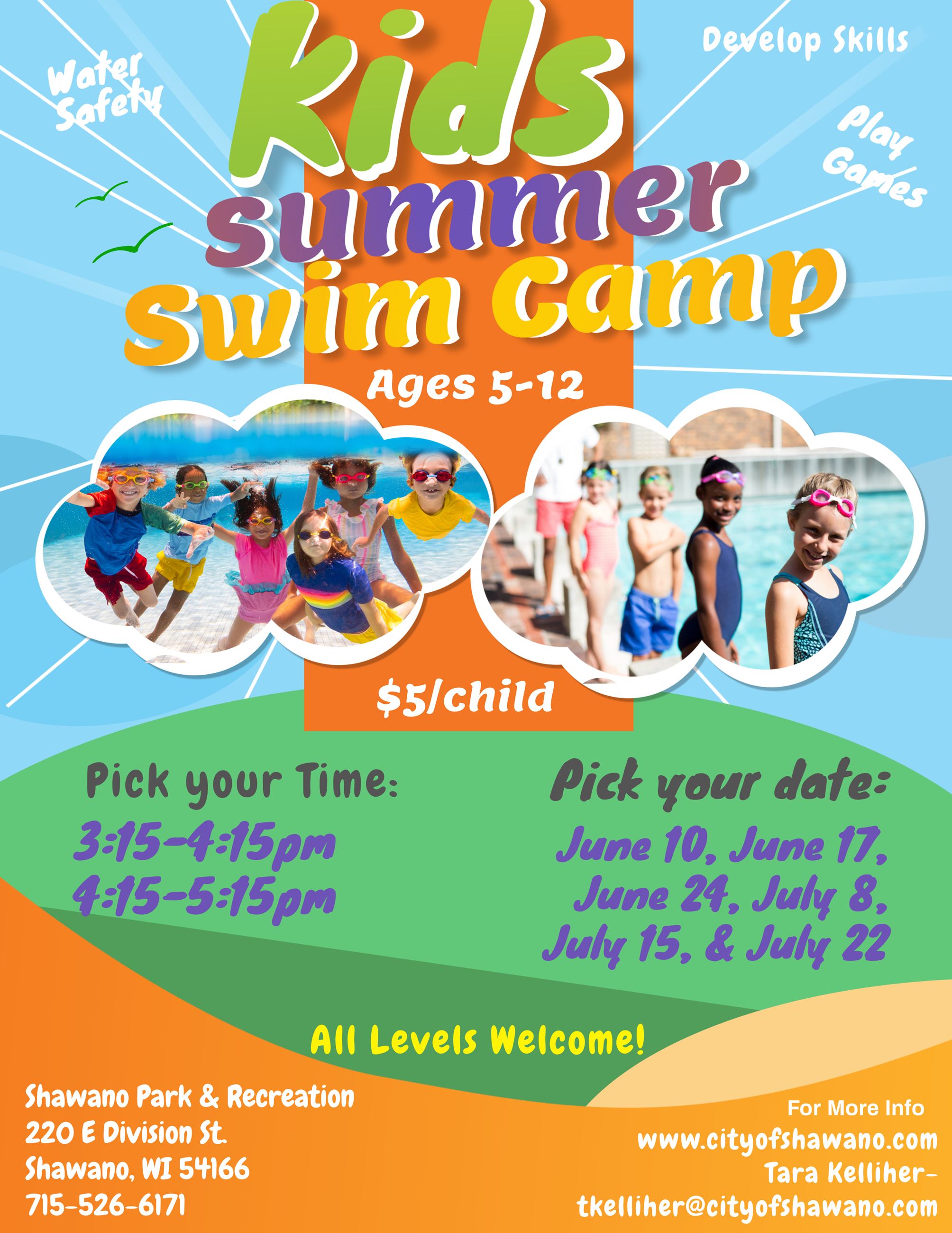 Kids Swim Camp Flyer