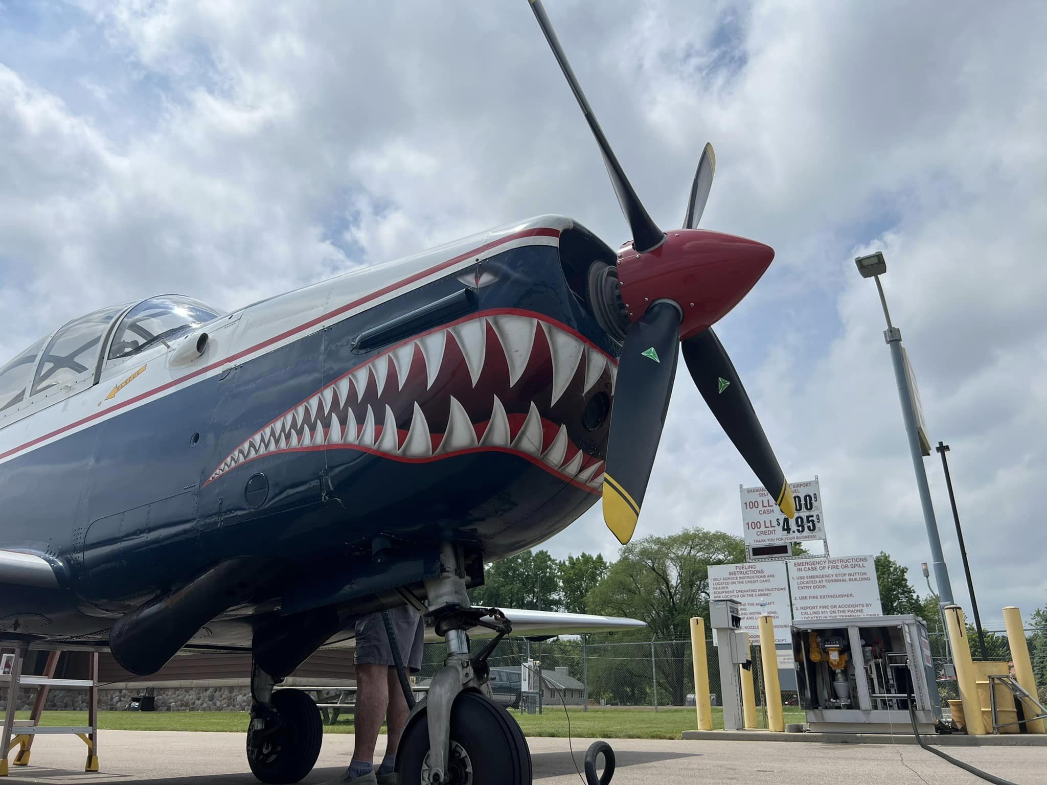 Airplane at gas pump
